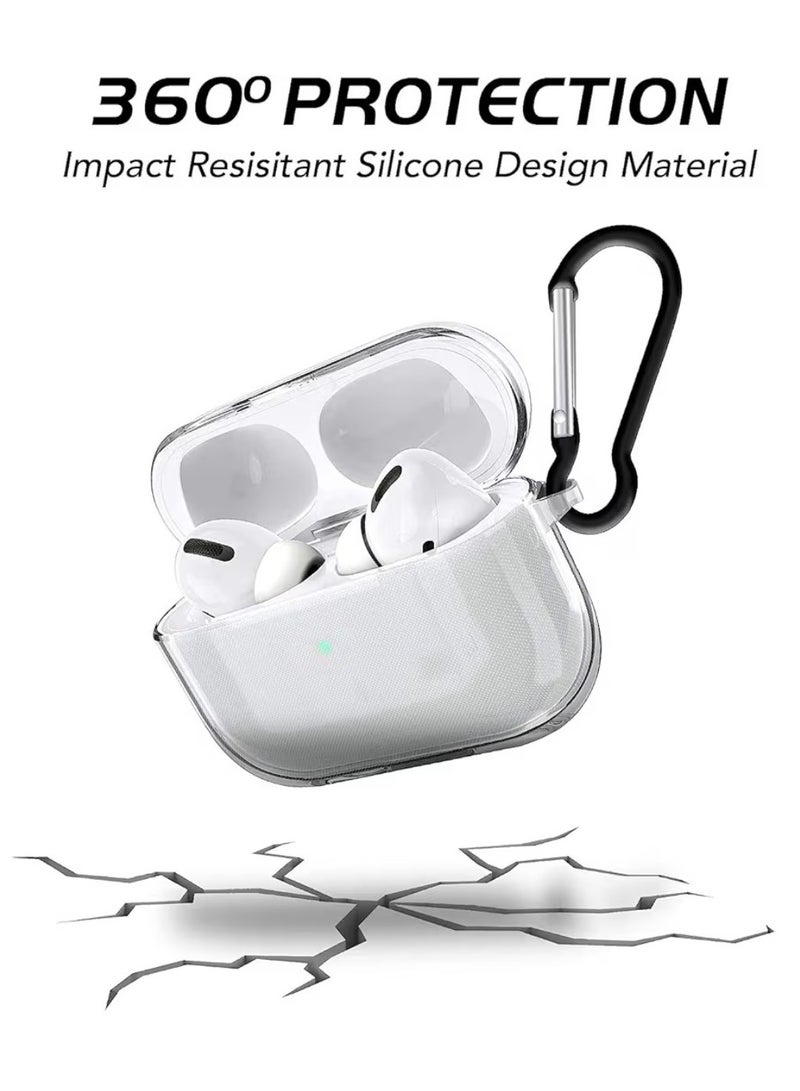 كيس جراب شفاف لسماعات AirPods Pro 2 (الجيل الثاني) مع سلسلة مفاتيح - غطاء حماية شفاف لعلبة الشحن، مقاوم للصدمات والخدوش، تصميم نحيف مع سهولة الوصول إلى منفذ الشحن - Image 5